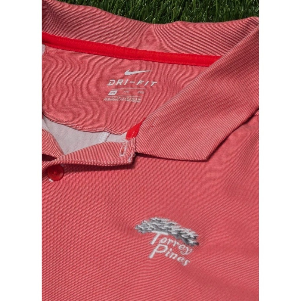 Nike Golf Torrey Pines Polo Shirt XXL Men's Dri-Fit Coral Salmon Performance